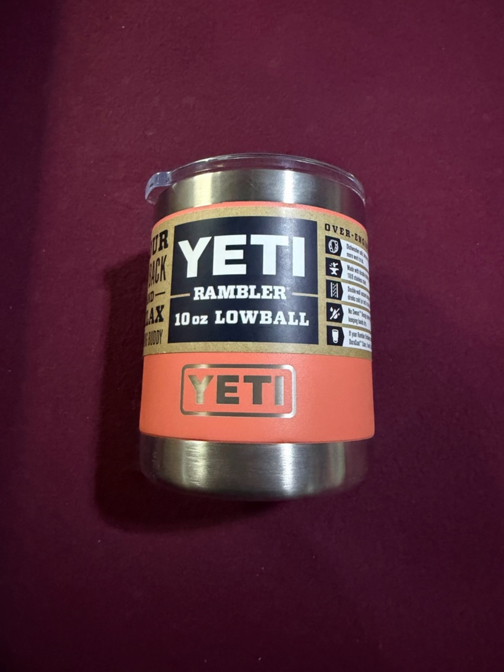 Yeti Rambler Lowball Tumbler - NWT CORAL  RETIRED COLOR RARE FIND